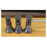 Set of 3 Vintage Machinist Bench Dogs Holdfasts