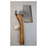 Columbus Hewing Axe, Steel Blade, Wooden Handle