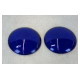 Vintage Glass Signal Lenses, Blue, Approx. 4 inch