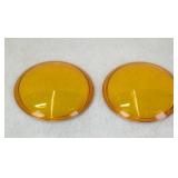 Vintage Glass Signal Lenses, Amber, Approx. 4 inch