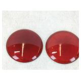 Vintage Glass Signal Lenses, Red, Approx. 4 inch