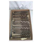 Assorted Metal Auger Bits, Hex Shank, Spiral Flute