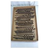 Lot of Auger Drill Bits, Square Tapered Shank,...