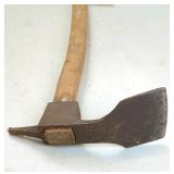 Unmarked Polled Adze, 4' Blade, Wood Handle
