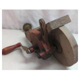 Hand-Cranked Bench Grinder with Stone Wheel,...