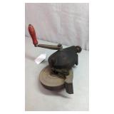 Manual Hand-Crank Bench Grinder