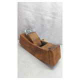 Vintage Curved Wooden Hand Plane, Steel Blade