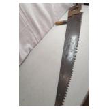 Vintage 36' One-Man Crosscut Saw, Hardwood...