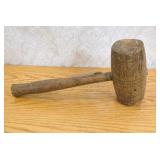 Vintage Wooden Mallet, 11 inch Overall Length,...