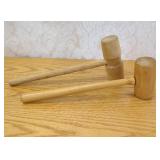 Small Wood Mallet Pair, Wooden Construction,...