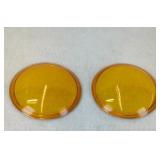 Vintage Glass Signal Lenses, Amber, Approx. 4...