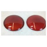 Vintage Glass Signal Lenses, Red, Approx. 4'...
