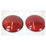 Vintage Glass Signal Lenses, Red, Approx. 4'