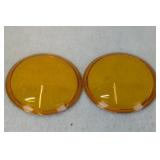 Vintage Glass Signal Lenses, Amber, Approx. 4'