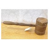 Vintage Wooden Mallet, 13' Length, 3' Head...