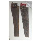 Vintage Disston Hand Saws, 22' Blade, Wood...