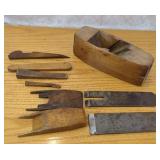 Antique Wooden Jack Plane Blade & Parts, English