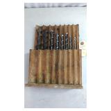 Vintage 8-Piece Auger Bit Set with Hinged...