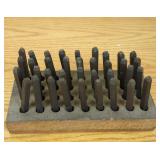 Complete Metal Letter Stamp Set, Wooden Holder