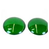 Vintage Glass Signal Lenses, Green, Approx. 4'...