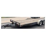 PJ Flatbed Equipment Trailer 518D, 18 ft Deck,...