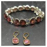 Elegant Silver-Toned Bracelet & Gold-Toned...