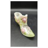 Fenton Art Glass Iridescent Decorative Shoe,...