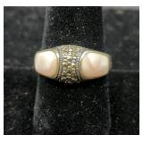 Vintage Band Ring, .925 Marked - 6.6g, Mother...