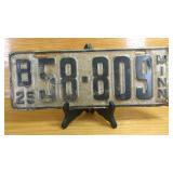1925 Minnesota License Plate B58-809, Steel...