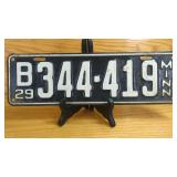 1929 Minnesota License Plate B344-419, Embossed...