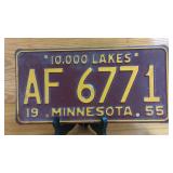 1955 Minnesota License Plate AF 6771