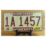 1962 -1964 Minnesota License Plate 1A 1457 ï¿½...