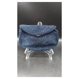 Hand-Beaded Multicolor Clutch by Josef, Snap...