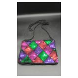 Multicolor Sequin Evening Bag with Rope Strap,...