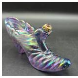 Fenton Iridescent rippled Glass Slipper Shoe w/...