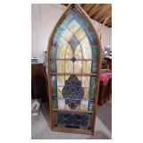 Antique Stained Glass Window Panel, 93'x36'