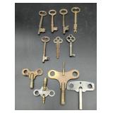Antique Skeleton & Clock Winding Key Lot, 11...