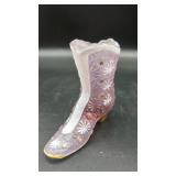 Fenton Art Glass Boot Vase, Lavender Glass,...
