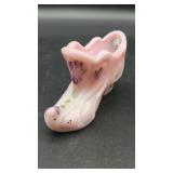 Fenton Art Glass Hand-painted Shoe Ornament,...