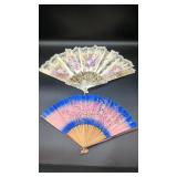 Vintage Japanese Handheld Folding Fans, Floral...