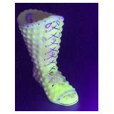 Fenton Art Glass Hobnail Boot, Hand Painted by...