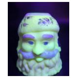 Fenton Santa Head Fairy Lamp, Hand Painted by...