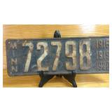1918-1920 Minnesota License Plate, Serial...