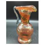 Multicolored Hand-Blown Glass Piitcher-Vase...