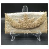 Wallis Beaded Satin Clutch Purse, Snap Closure,...