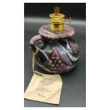 Imperial Purple Slag Glass Oil Lamp, Circa...