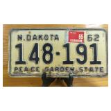 North Dakota 1962 License Plate ï¿½ 148-191,...