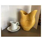 Vintage Vase & Creamer with Bowl