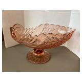 Pink Depression Glass Pedestal Fruit Compote