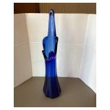 Mid Century Modern Swung Vase, cobalt blue